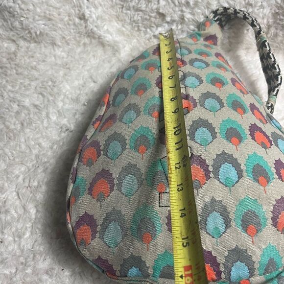 Limited edition Kavu Rope sling bag Canvas gray ,Orange,blue & purple print. main image 7